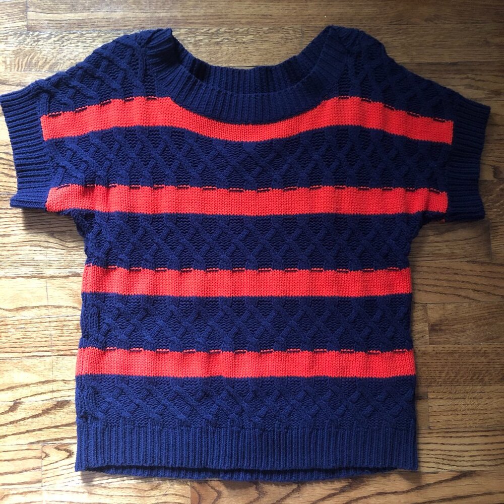 Red and navy sweater